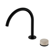 Serenity Progressive Bath/Kitchen Mixer Arc Spout With Rome Travertine Handle Matte Black