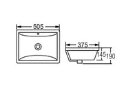 Undermount Square 510x380x180 Basin