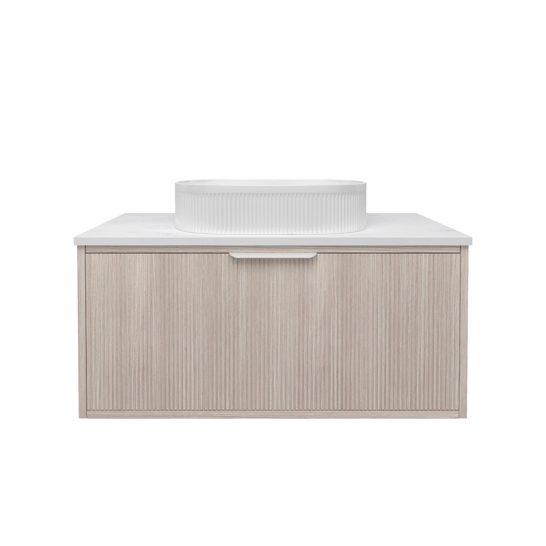 Kliff Fluted Wood Grain Vanity Coastal Oak