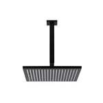 Load image into Gallery viewer, Square Ceiling Shower 300mm rose, 200mm dropper - Matte Black
