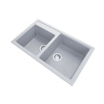 Load image into Gallery viewer, Concrete Grey Carysil Vivaldi N-200 Granite 1 and 3/4 Bowl Stone Kitchen Sink 860*500*200mm
