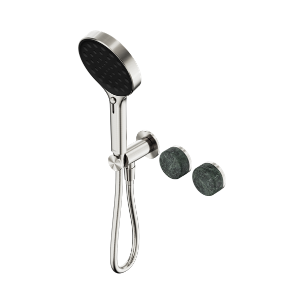 Serenity Progressive Shower System With Verde Alpi Handle And Serenity Hand Shower Brushed Nickel