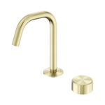 Load image into Gallery viewer, Serenity Progressive Basin Mixer Edge Spout With Metal Handle Brushed Gold

