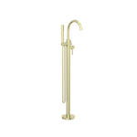 Load image into Gallery viewer, MECCA ROUND FREESTANDING MIXER WITH HAND SHOWER BRUSHED GOLD
