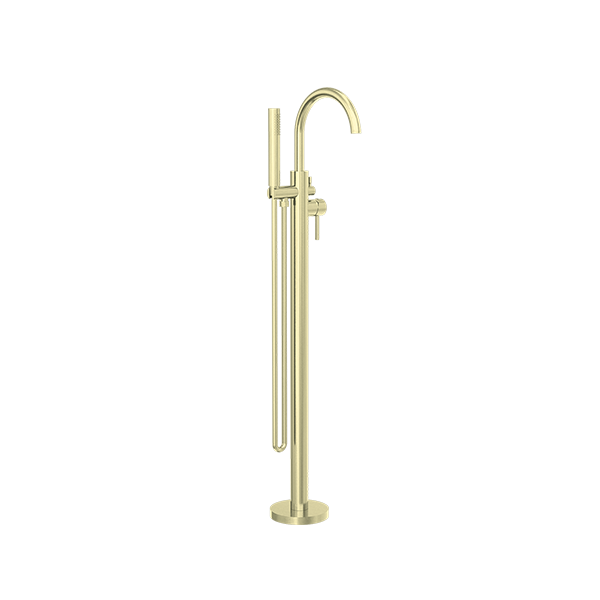 MECCA ROUND FREESTANDING MIXER WITH HAND SHOWER BRUSHED GOLD