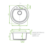 Load image into Gallery viewer, Laveo  Dafne Grey Granite Single Bowl Stone Kitchen Sink 510*205mm(including Space Saving Siphon and Click-clack Plug)
